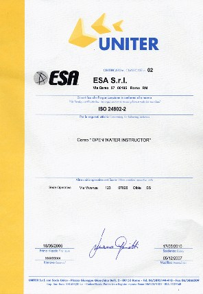 Certificazione ISO del sistema ESA
